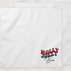 Holly Jolly Babe Funny Christmas Hand Towel